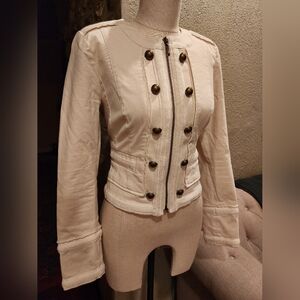 Women's Cream Military Style Jacket